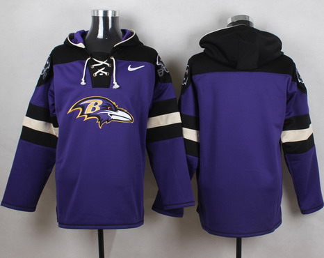 Men's Baltimore Ravens Blank Purple Team Color NFL Nike Hoodie with Team Logo 