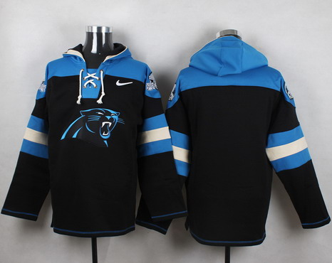 Men's Carolina Panthers Blank Black Team Color NFL Nike Hoodie with Team Logo 