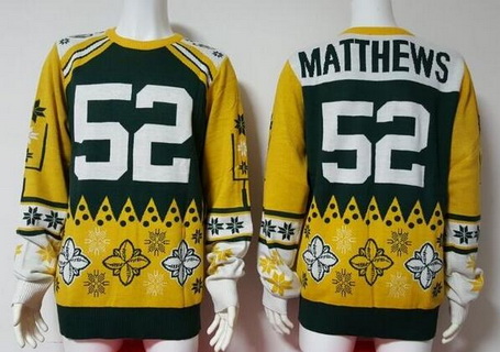 Men's Green Bay Packers #52 Clay Matthews Multicolor NFL Sweater