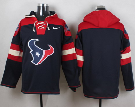 Men's Houston Texans Blank Navy Blue Team Color NFL Nike Hoodie with Team Logo