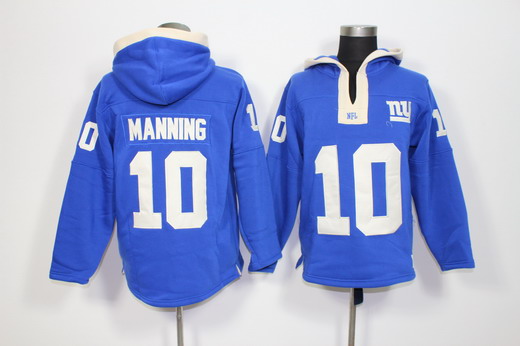 Men's New York Giants #10 Eli Manning Royal Blue Team Color 2015 NFL Hoodie
