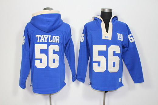 Men's New York Giants Retired Player #56 Lawrence Taylor Royal Blue 2015 NFL Hoodie