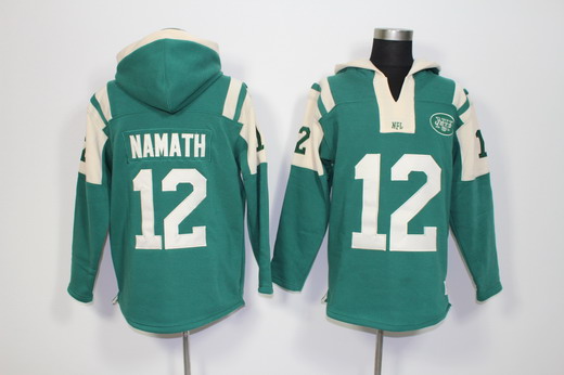 Men's New York Jets #12 Joe Namath Green Retired Player 2015 NFL Hoodie