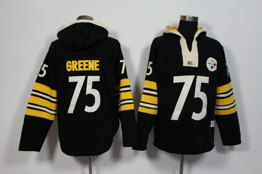 Men's Pittsburgh Steelers #75 Joe Greene Black Retired Player 2015 NFL Hoodie