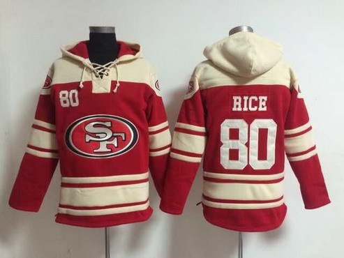 Men's San Francisco 49ers #80 Jerry Rice Red Retired Player NFLPLAYERS FootBall Hoodie