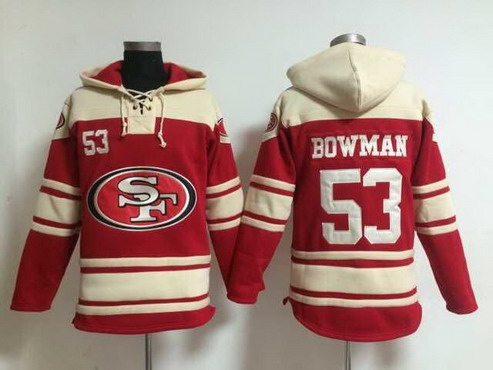 Men's San Francisco 49ers #53 NaVorro Bowman Red Retired Player NFLPLAYERS FootBall Hoodie