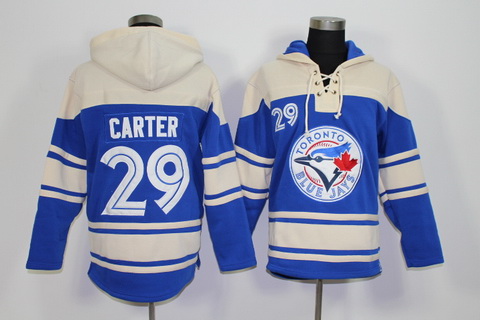 Men's Toronto Blue Jays Retired Player #29 Joe Carter Blue Alternate MLB Baseball Hoodie