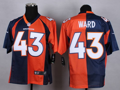 Men's Denver Broncos #43 T.J. Ward Blue Orange Nik Split Elite Jersey