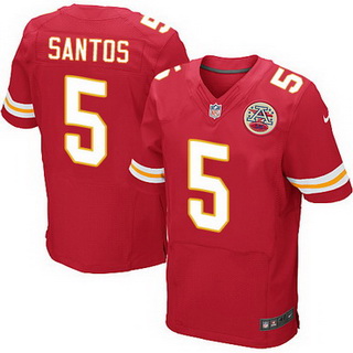 Men's Kansas City Chiefs #5 Cairo Santos Red Team Color NFL Nike Elite Jersey