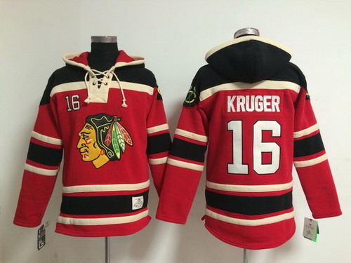 Old Time Hockey Chicago Blackhawks #16 Marcus Kruger Red Hoodie
