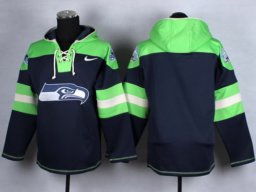 Nike Seattle Seahawks Blank Blue With Team Logo Hoodie