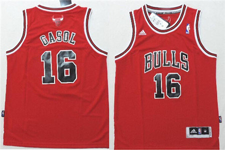 Kid's Chicago Bulls #16 Pau Gasol Red Jersey