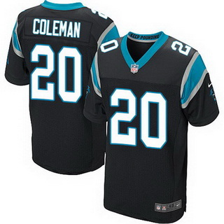 Men's Carolina Panthers #20 Kurt Coleman Black Team Color NFL Nike Elite Jersey