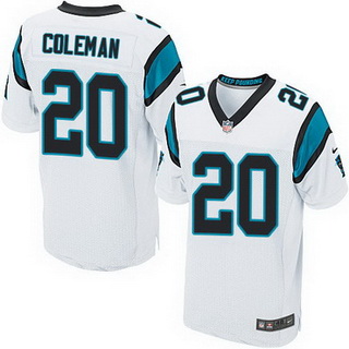 Men's Carolina Panthers #20 Kurt Coleman White Road NFL Nike Elite Jersey