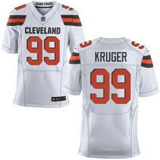 Men's Cleveland Browns #99 Paul Kruger White Road 2015 NFL Nike Elite Jersey