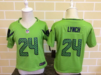 Toddler Seattle Seahawks #24 Marshawn Lynch Green Alternate NFL Nike Jersey