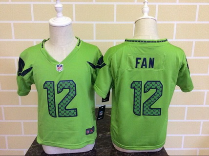 Toddler Seattle Seahawks #12 Fan Green Alternate NFL Nike Jersey