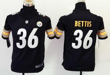 Youth Pittsburgh Steelers #36 Jerome Bettis Black Retired Player NFL Nike Game Jersey