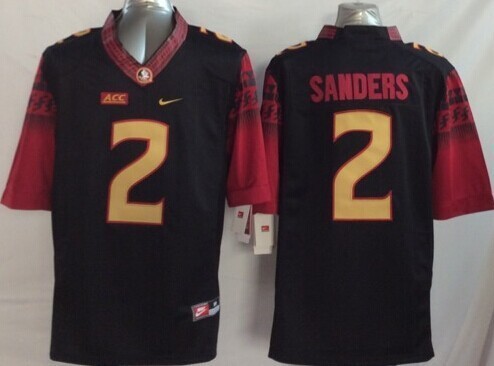 Kid's Florida State Seminoles #2 Deion Sanders 2014 Black Limited Jersey