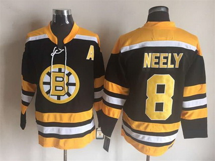 Men's Boston Bruins #8 Cam Neely 1994 Black CCM Vintage Throwback Jersey