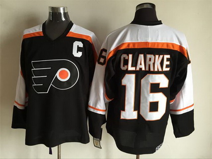 Men's Philadelphia Flyers #16 Bobby Clarke 1997-98 Black CCM Vintage Throwback Jersey