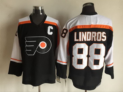 Men's Philadelphia Flyers #88 Eric Lindros 1998 Black CCM Vintage Throwback Jersey