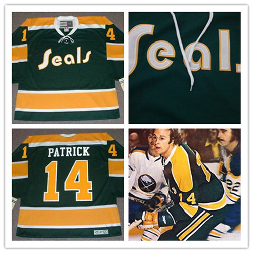 Men's California Golden Seals #14 CRAIG PATRICK 1972 CCM Vintage Throwback NHL Jersey
