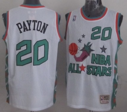 Men's Seattle Supersonics #20 Gary Payton White Hardwood Classics NBA 1996 All-Star Jersey