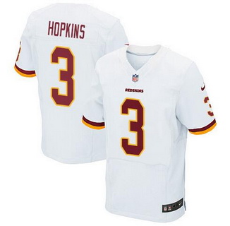Men's Washington Redskins #3 Dustin Hopkins White Road NFL Nike Elite Jersey