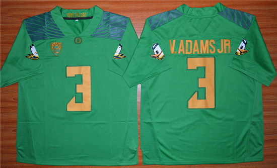 Men's Oregon Duck #3 Vernon Adams Jr Light Green College Football Nike Limited Jersey
