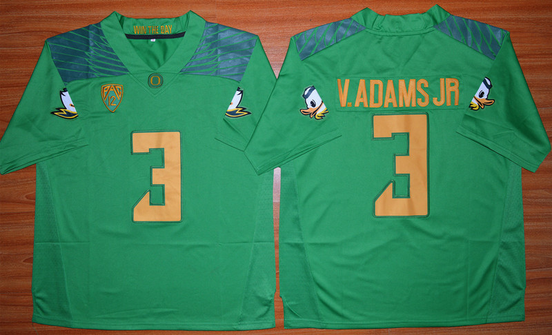 Youth Oregon Duck #3 Vernon Adams Jr Light Green College Football Nike Limited Jersey