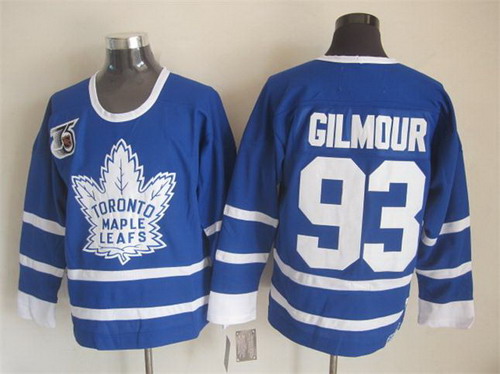 Men's Toronto Maple Leafs #93 Doug Gilmour Blue 1991 75TH CCM Vintage Throwback NHL Jersey