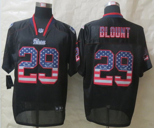 Men's New England Patriots #29 LeGarrette Blount 2014 USA Flag Fashion Black Nik Elite Jerseys