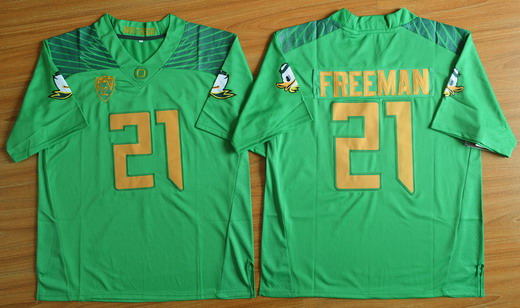 Youth Oregon Duck #21 Royce Freeman Light Green College Football Nike Limited Jersey
