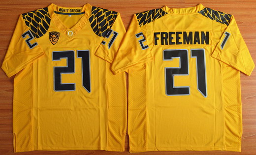 Youth Oregon Duck #21 Royce Freeman Yellow College Football Nike Limited Jersey