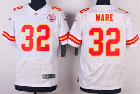 Men's Kansas City Chiefs #32 Spencer Ware White Road NFL Nike Elite Jersey