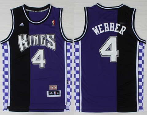 Men's Sacramento Kings #4 Chris Webber Hardwood Classic Purple Swingman Throwback Jersey