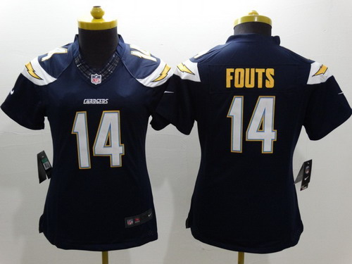 Women's San Diego Chargers #14 Dan Fouts Navy Blue Nike Limited Jersey