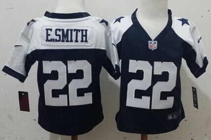 Toddler's Dallas Cowboys #22 Emmitt Smith Blue Thanksgiving Nike Football Jersey