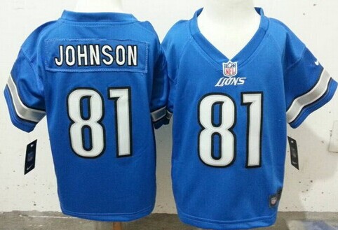 Toddler's Detroit Lions #81 Calvin Johnson Light Blue Nike Football Jersey