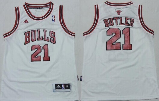 Kid's Chicago Bulls #21 Jimmy Butler White Jersey