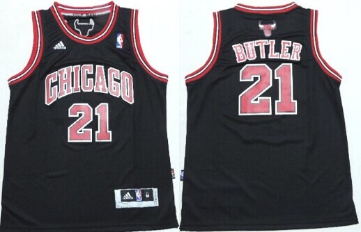 Kid's Chicago Bulls #21 Jimmy Butler Black Jersey