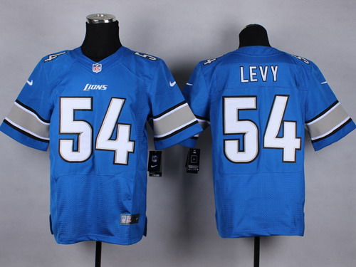 Men's Detroit Lions #54 DeAndre Levy Blue Nike Elite Jersey