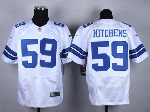 Men's Dallas Cowboys #59 Anthony Hitchens White Nike Elite Jersey
