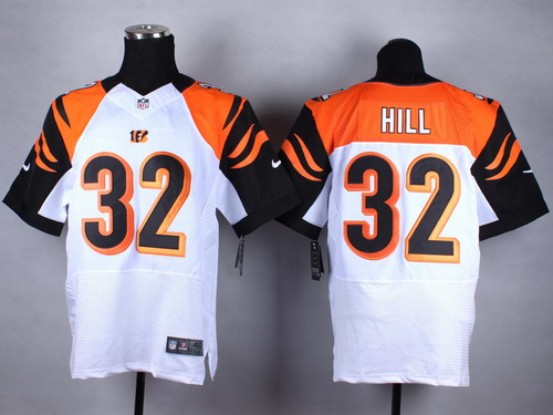 Men's Cincinnati Bengals #32 Jeremy Hill White Nike Elite Jersey