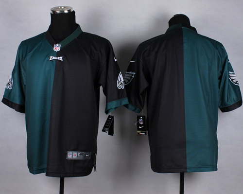 Men's Philadelphia Eagles Blank Green Black Split Nik Elite Jersey