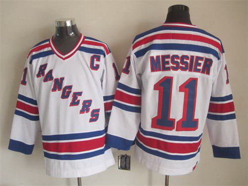 Mens New York Rangers #11 Mark Messier 1994 White Throwback CCM Jersey