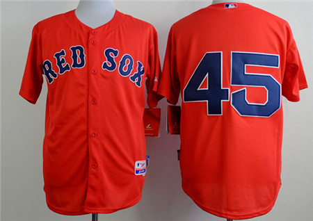 Men's Boston Red Sox Throwback Plyer #45 Pedro Martinez Red Cool Base Jersey