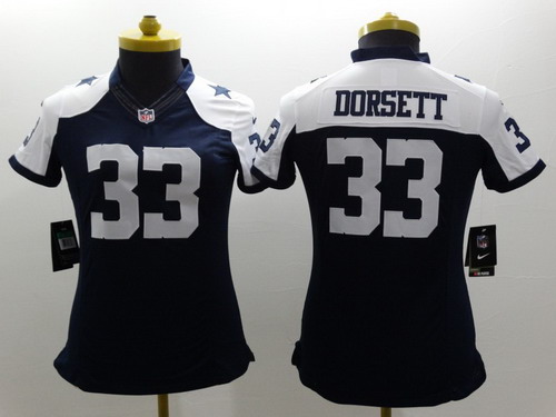 Women's Dallas Cowboys #33 Tony Dorsett Blue Thanksgiving Nike Limited Jersey