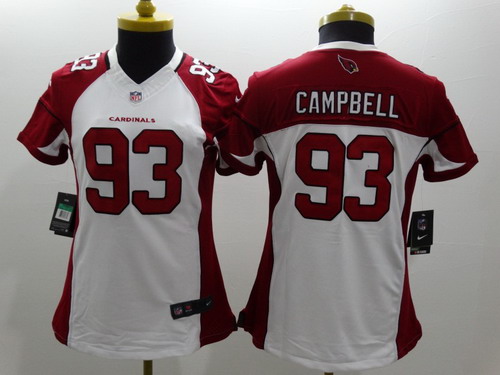 Women's Arizona Cardinals #93 Calais Campbell White Nike Limited Jersey